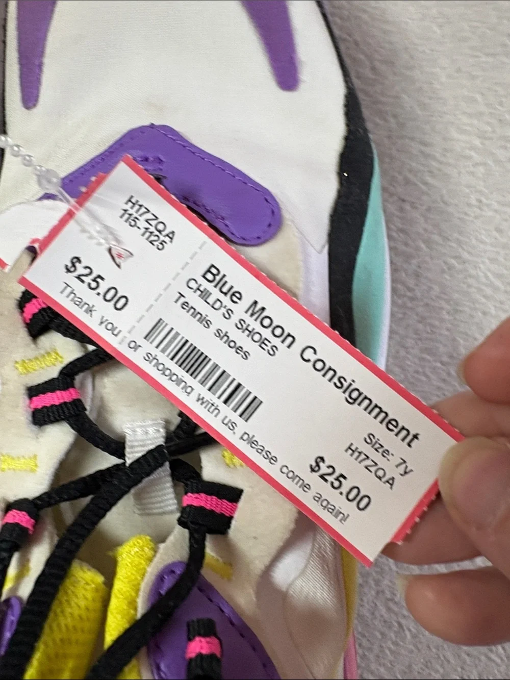 Nike Kids Sneakers in White, Purple, Yellow and Black